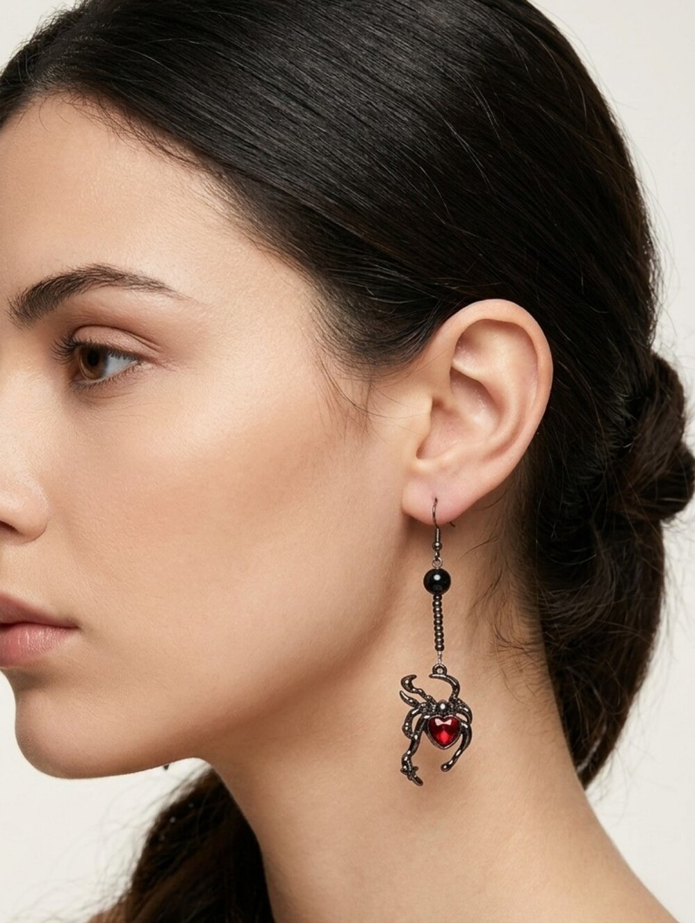 Handcrafted One Of Kind Gothic Dangle Spider Earrings